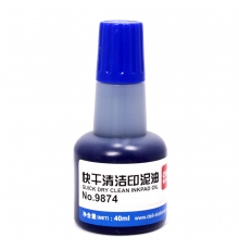 得力(deli)快干清潔印泥油（藍(lán)） 9874（40ml/瓶，12瓶/盒）