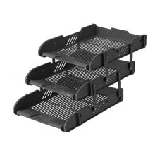 富強 FQ438B 三層活動文件盤 黑色（24個/箱）