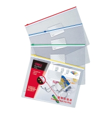 得力（deli）透明PVC拉鏈袋 5524（混色，A5，12個(gè)/包）