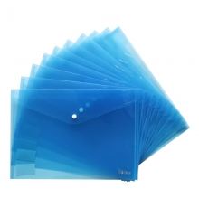 得力（deli）透明按扣文件袋 5505（混色，A4，10個(gè)/包）