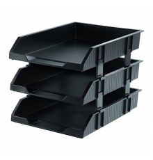 得力（deli）9206 三層文件盤/座（兩種適用方式；黑、灰兩色；12只/箱）