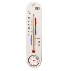 得力（deli）9013室內(nèi)外溫濕度計(jì)（規(guī)格：250*56*12mm）