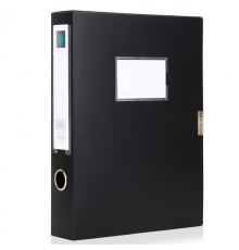 得力(deli)5603 55mm A4 3寸 粘扣檔案盒（黑色，12個(gè)/小箱；36個(gè)/件）