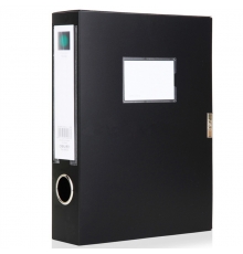 得力(deli)5604 75mm A4 4寸 粘扣檔案盒（黑色，6個(gè)/小箱；36個(gè)/件）