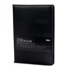 得力(deli) 7950 會(huì)議記錄本 皮面本/記事本 25K/82頁(yè) 黑色