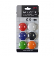 得力（deli）卡裝磁吸/磁釘7825（混裝；30mm，6顆/卡）