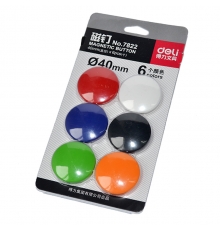 得力（deli）卡裝磁吸/磁釘7822（混裝；40mm，6顆/卡）